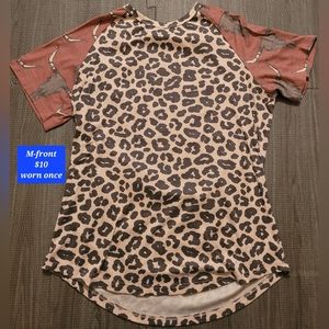 Crazy Train Leopard Lariat Top sz M
